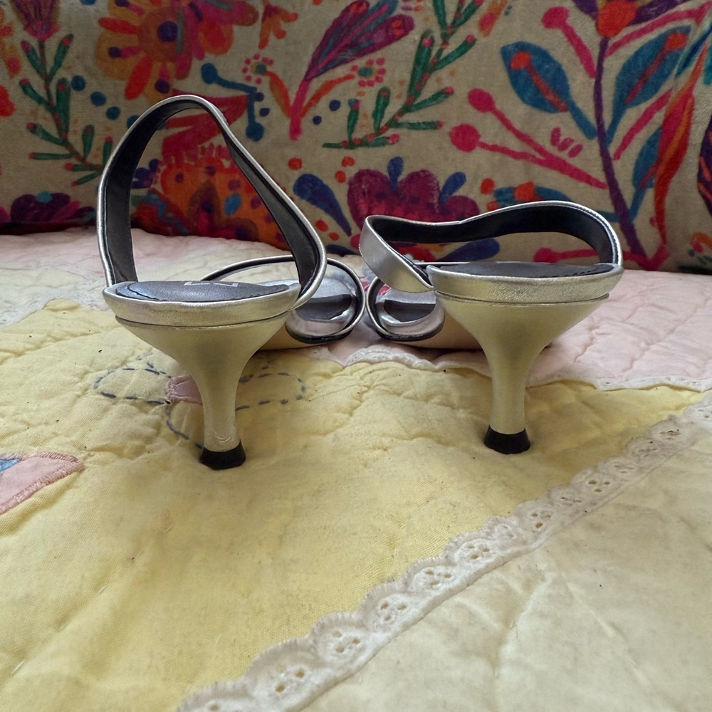 Marc Fisher Metallic Silver Sandals - Picture 4 of 5